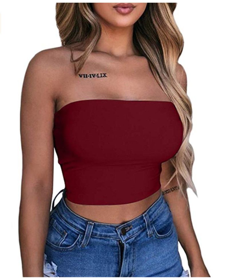 New Women Sexy Off Shoulder Strapless Casual Tank Vest