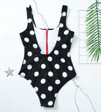 Black and white polka dot print bikini