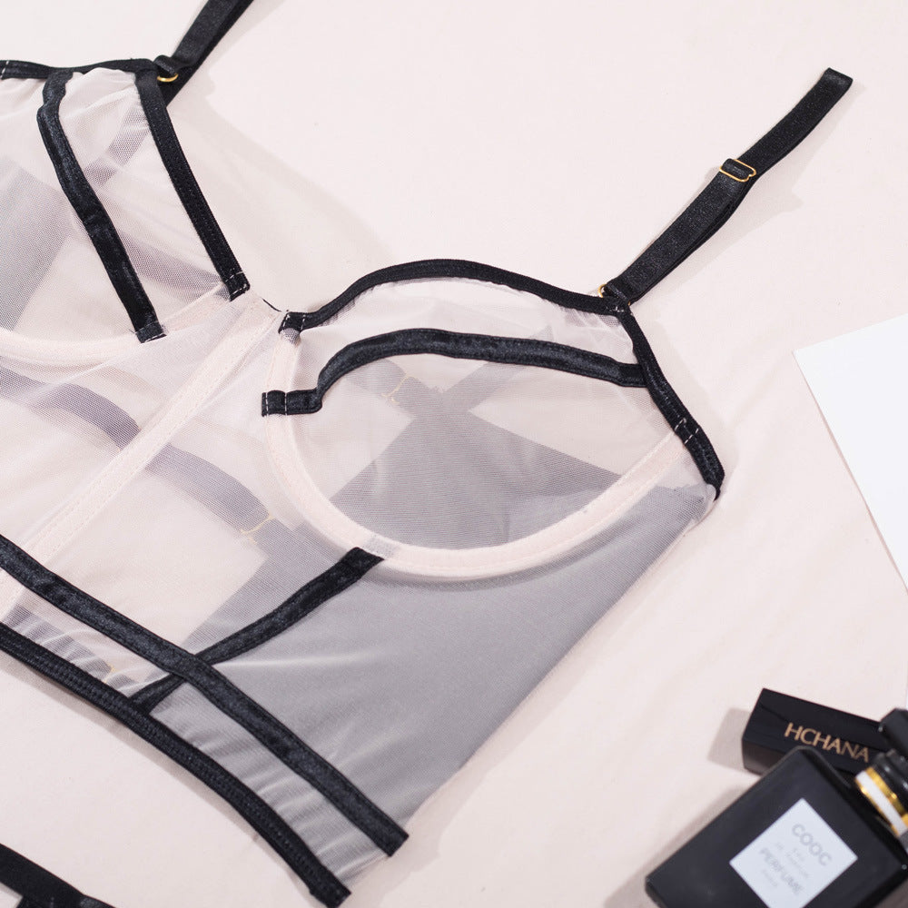 Women's Fashion Black Bikini Three-piece Suit