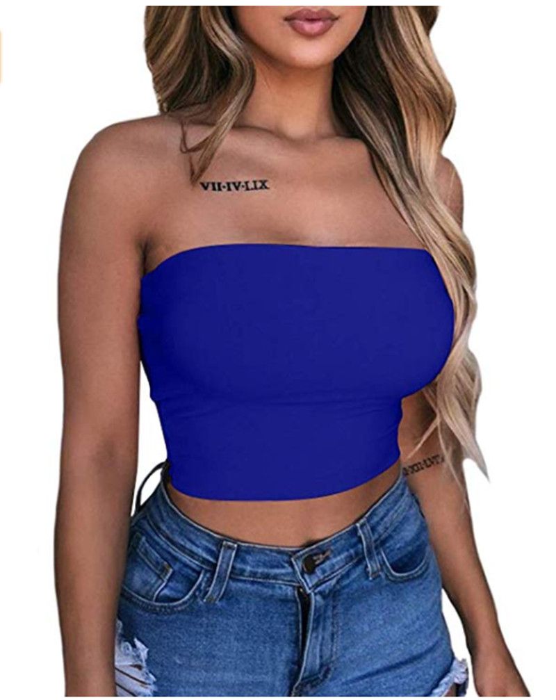 New Women Sexy Off Shoulder Strapless Casual Tank Vest