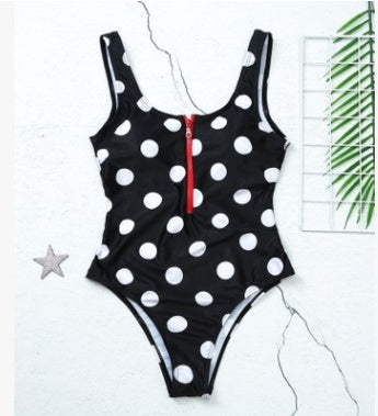 Black and white polka dot print bikini