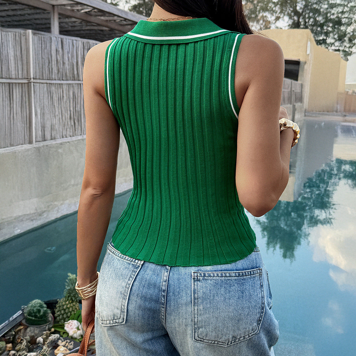 Womens Slim-fit Sleeveless Tank Top