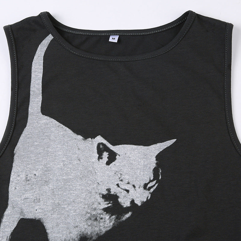 Printed Sleeveless Slim Fit Tank Top