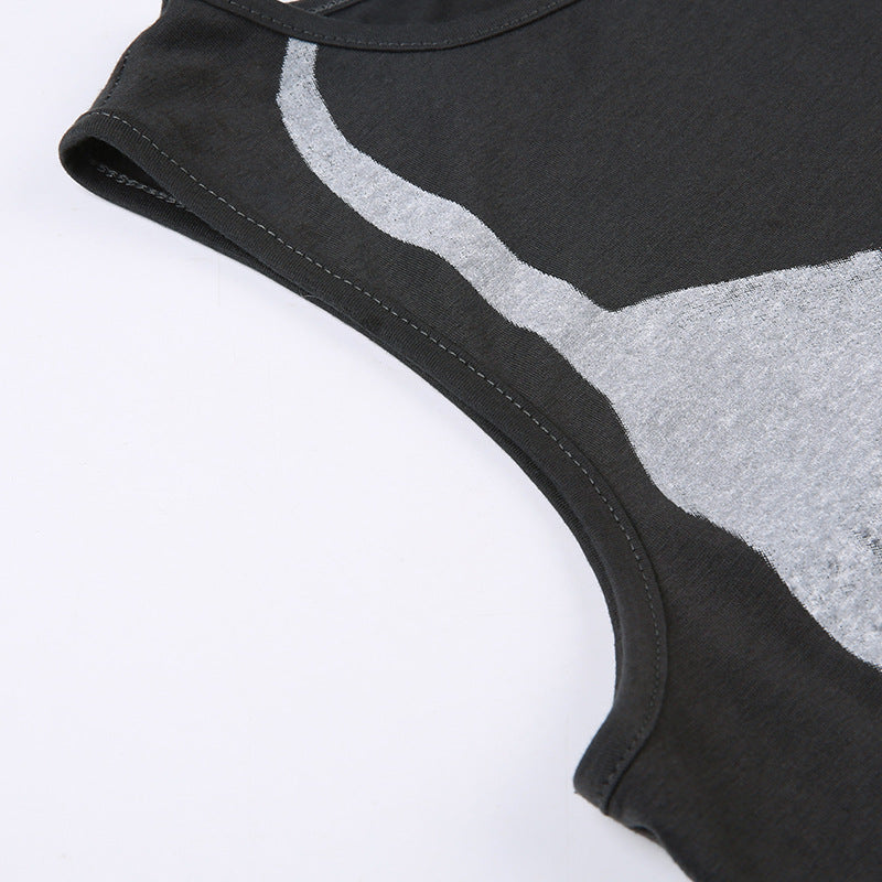 Printed Sleeveless Slim Fit Tank Top
